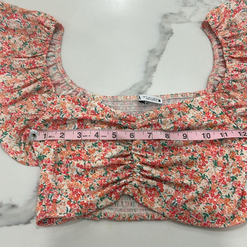 Zara Cinched‎ Floral Crop Top. Size S( 256) - Picture 9 of 10